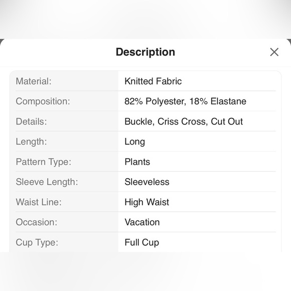 SHEIN Plus Size Tropical Print One Piece Swimsuit Size 2X - Picture 3 of 8